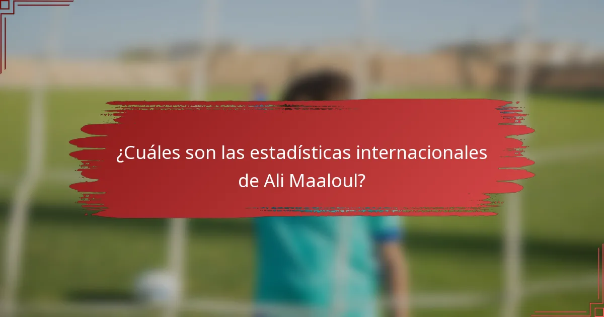 ¿Cuáles son las estadísticas internacionales de Ali Maaloul?